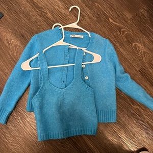 Zara knit cardigan set